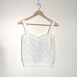 Zara Cable Knit cropped sweater tank NWT
